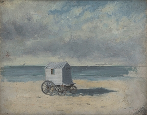Bathing Hut on the Beach [1876] by James Ensor [1860–1949]